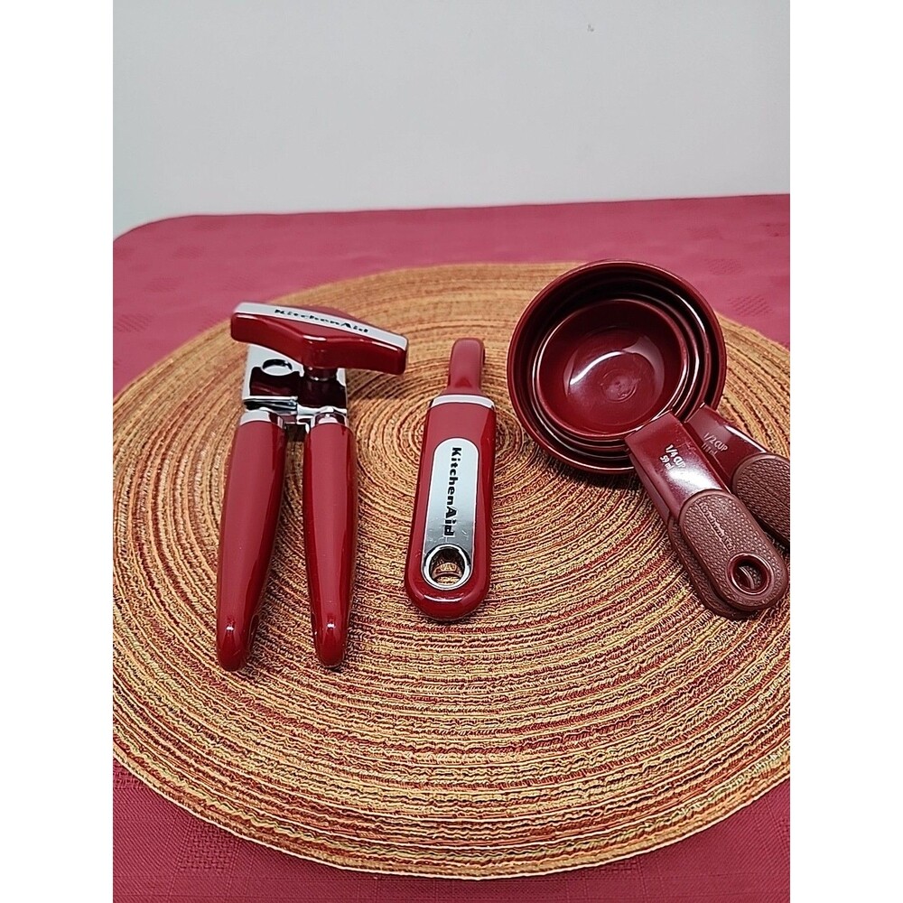 Kitchen Aid Kitchen Starter Kit Opener, Peeler And Measuring Cups Merlot